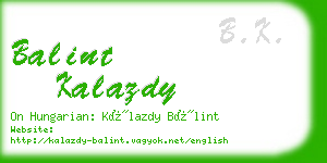 balint kalazdy business card